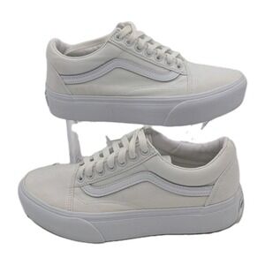 Vans Old Skool White Y2K Canvas Skate Shoes Men's 7 / Women's 8.5 Low Top